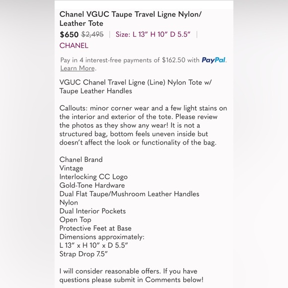 Chanel Taupe Travel Ligne Nylon/Leather Tote - Picture 2 of 16